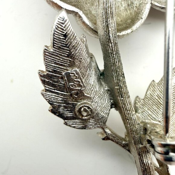 VTG Sarah Coventry Silver Tone Pink Rhinestone Flower Brooch – Large Statement F - Picture 4 of 7